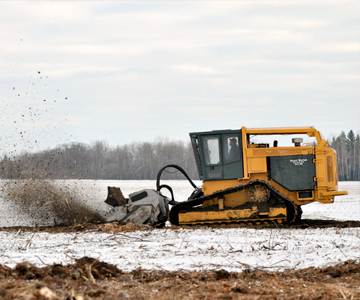at ground level or subsoil mulching for stump removal 